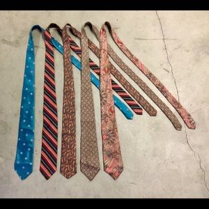 Vintage 80’s tie set of 5, Yves St Laurent & more!